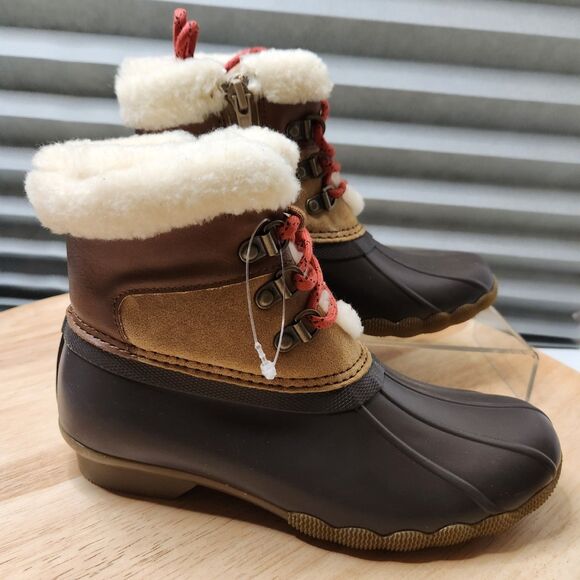 Sperry Kids Rain Boots – Size 3, Brown Winter Style, Zip Tie Closure - Picture 1 of 10